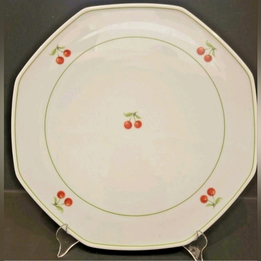 Vintage Octagonal Heinrich Villeroy & Boch Cherry 13" Platter  Germany